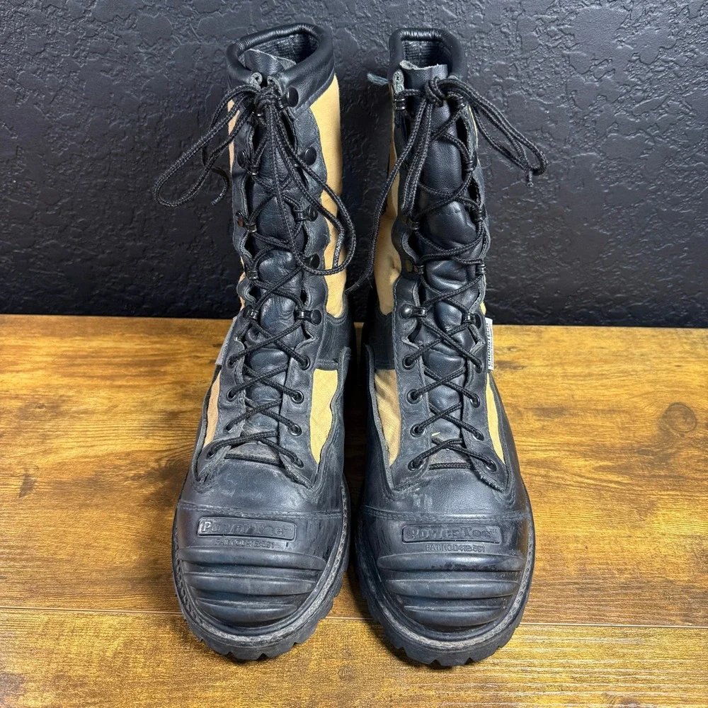 Crosstech PowerToe 6000 Black‎ Tan Leather Cordura Tactical Boots Mens 8.0 EE